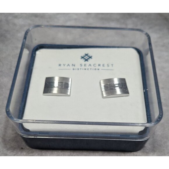 Ryan Seacrest Distinction Silver Tone Cufflinks - Picture 6 of 6